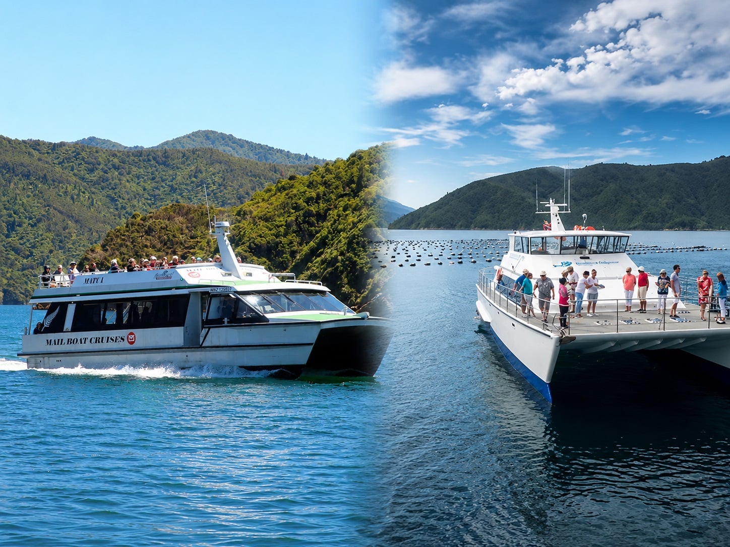 Beachcomber Mail Boat and Marlborough Seafood cruise options from Picton